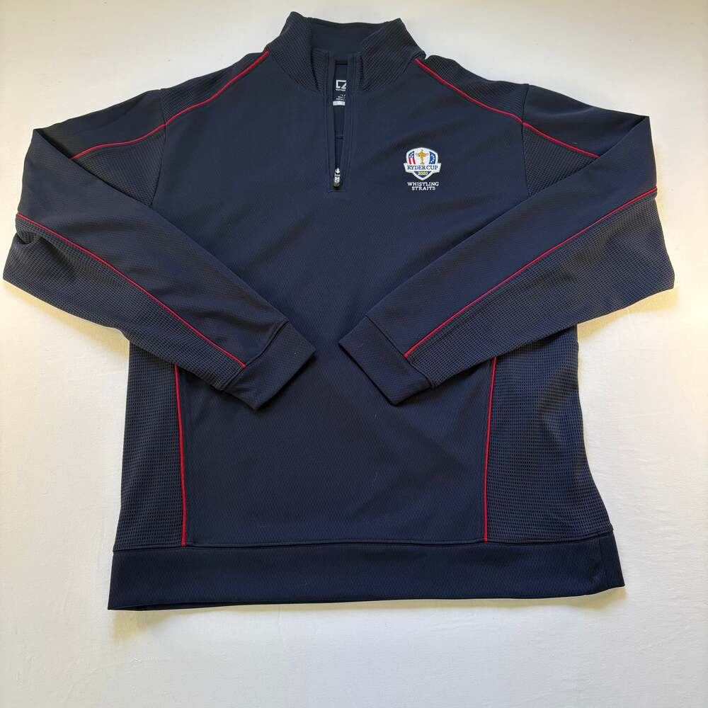 Cutter & Buck 2020 Whistling Straights 1/4 Zip Pullover, Mens Large, Navy Blue